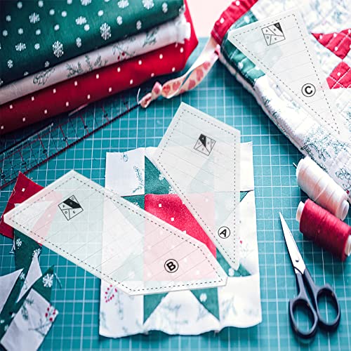Quilting Rulers And Templates, 5Pcs Creative Quilting Cutting Template Quilt Templates Acrylic For Cutting Patterns, Quilt Ruler Set Quilting Supplies For Sewing Machine Cutting Mats, Arts And Crafts #TOP6