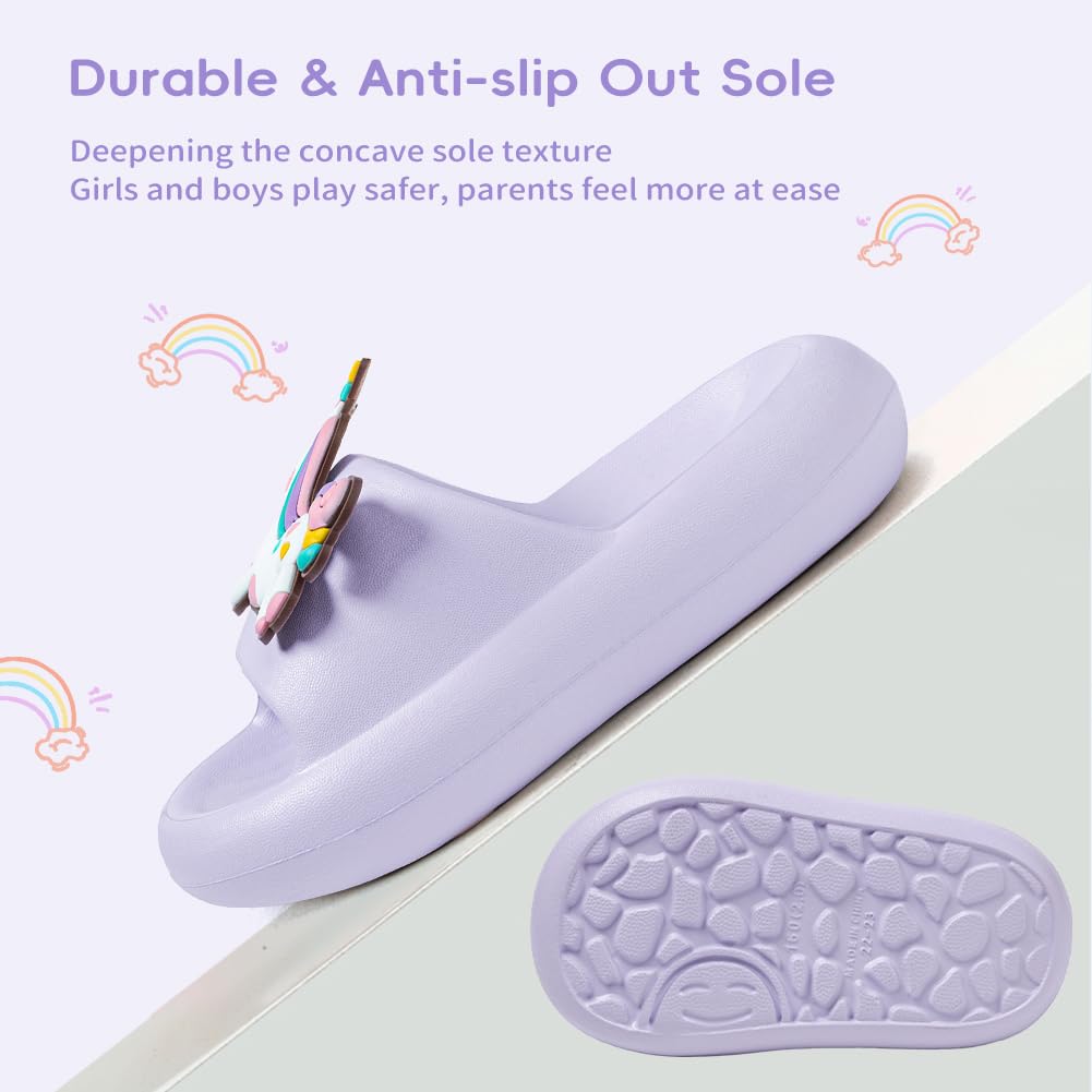 Claquette Enfant Pantoufles Bain Fille Garcon Arc/Dinosaure Tongs Enfant Antidérapant Chaussures pour Piscine et Plage