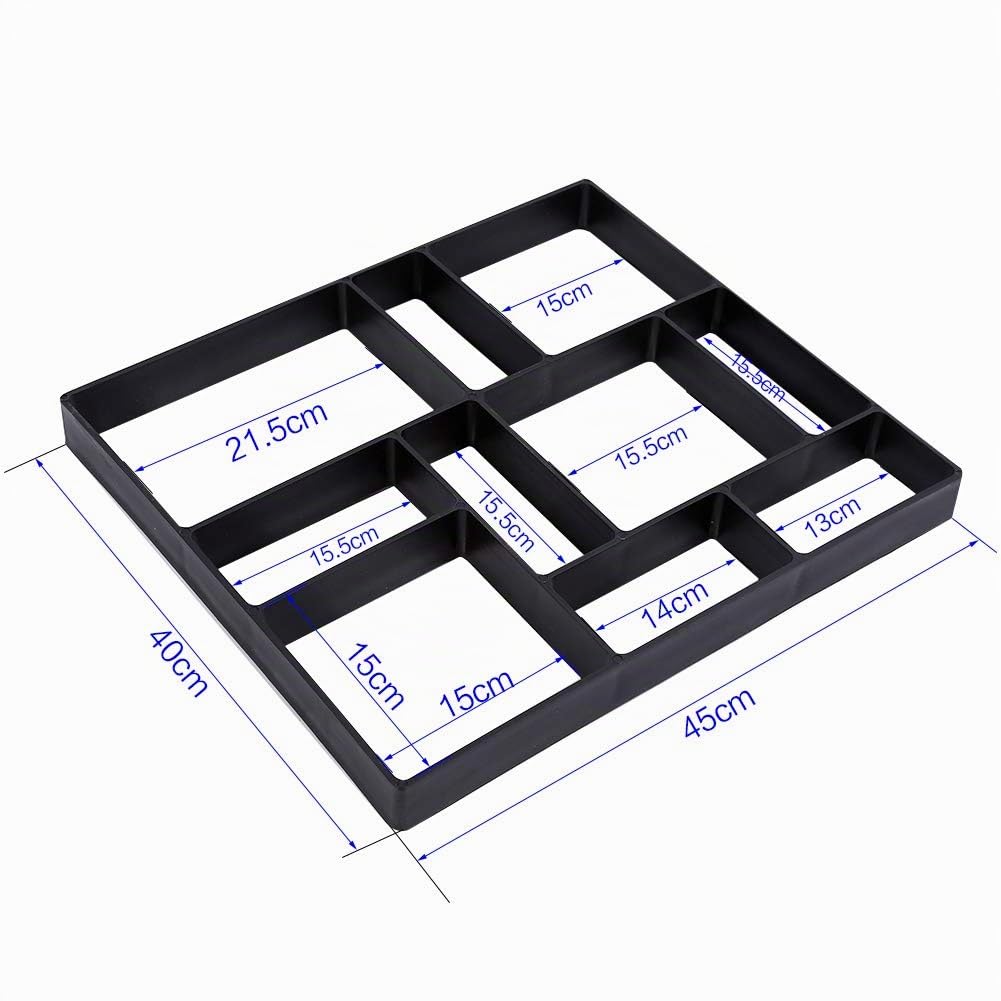 EBTOOLS Moule à Pavé Pavage Béton Moules Pierres Jardin Allée Moule Pavage Chemin Moule à Pavé DIY Réutilisable Moule à Pavé Béton Pratique 45 x 40 x 4cm Noir