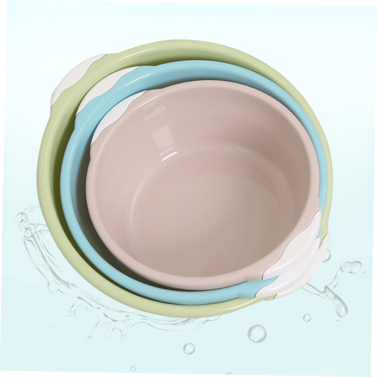 2Pcs Stackable Plastic Bathroom Basin for Hand and Foot Soaking