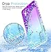 LeYi Compatible for iPhone XR Case with Tempered Glass Screen Protector [2 Pack] for Girls Women, Glitter Bling Liquid Cute Clear Protective Phone Cover Cases for Apple iPhone 10 XR 10XR, Teal/Purple
