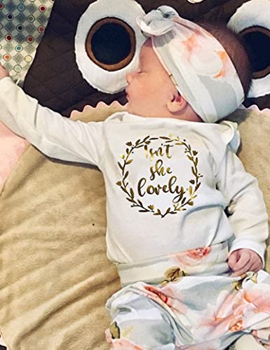 Kangkang Newborn Baby Girl Clothes Outfits Infant Ruffle Romper Floral Pants Cute Baby Girl Clothes 4Pc Set Newborn White #TOP1