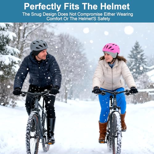 Lot de 2 bandeaux d'hiver pour homme et femme - Cache-oreilles - Pour le jogging, le vélo, la moto, la conduite - Noir et gris – vue 6