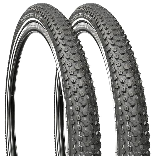 VERKSTAD 2PCS Folding Bike Tires 26x2.125 Inch Butyl Rubber High-Performance Folding Replacement Bicycle Tires for Beach Cruiser and Urban Commuting Bicycle