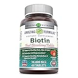Amazing Formulas Biotin 10,000 Mcg Fast Dissolving Tablets (Non-GMO, Gluten Free) -Supports Healthy...