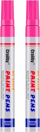 Miniatura 9 de Marcadores de pintura blanca, paquete de 2 bolígrafos de pintura permanente a base de aceite impermeables de secado rápido para pintura de rocas,