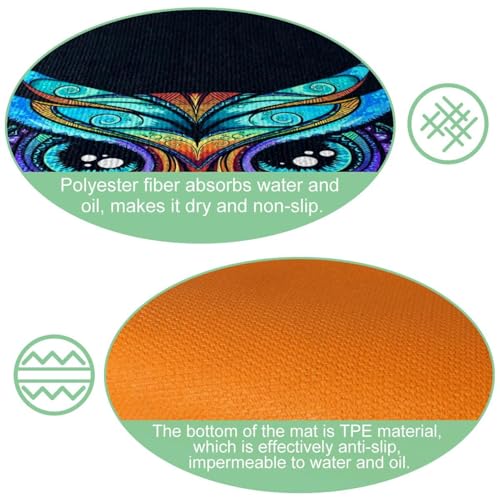 Alfombras de cocina absorbentes para pasillo y cuarto de lavado con estampado de búho 6