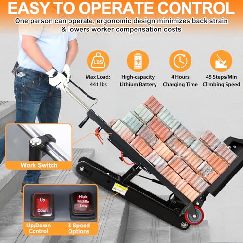 Carretilla eléctrica para escaleras 441 lbs de capacidad miniatura 2
