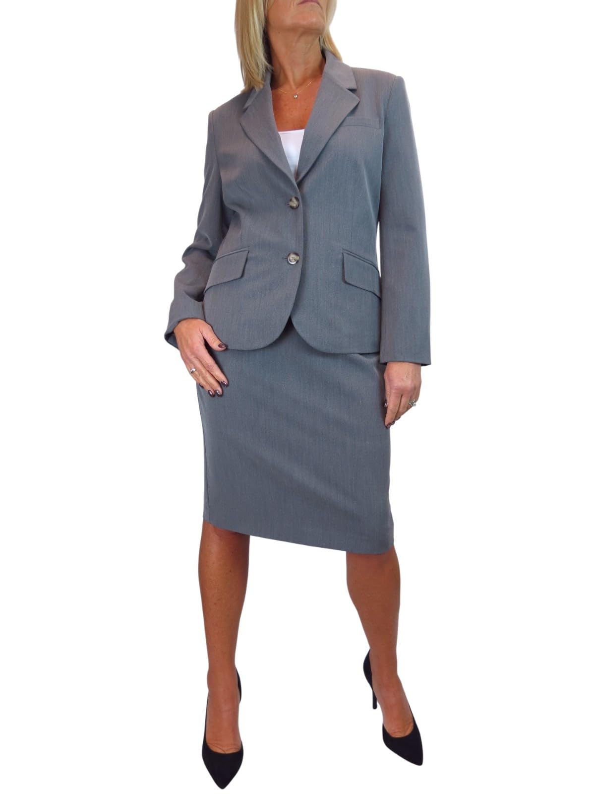 Ensemble Veste Et Jupe Deux Pièces pour Femme, Entièrement Doublé, Lavable, Idéal pour Les Soirées, Le Bureau Et Les Affaires