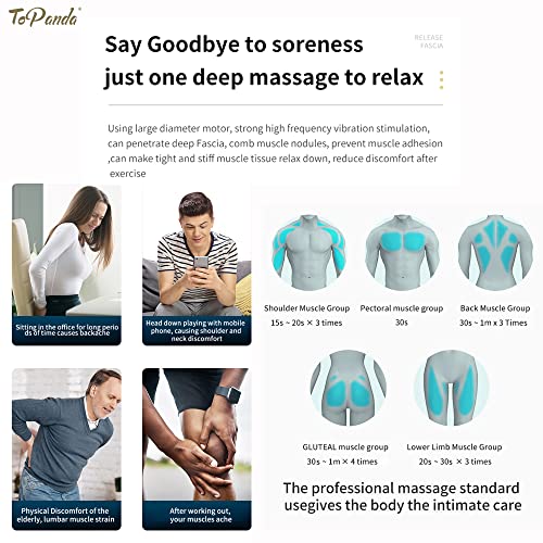 Topanda Mini Muscle Massage Gun , 400G , 3Th Gen, 2022, Percussion Deep Tissues Muscle Massager, Travel Massage Gun, Portable Handheld Massager, Ultra-Quiet Compact Massager (Blue) #TOP4