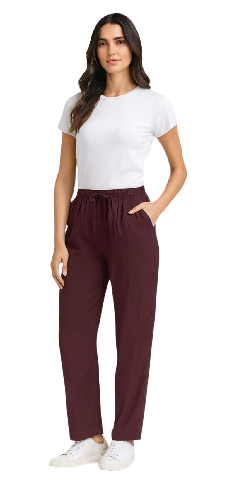 ASHIRWAAD's Women's premium viscose pyjama Straight Fit Lounge Pant with Drawstring, Side Pockets, Elastic Waist | Solid color-picture-44