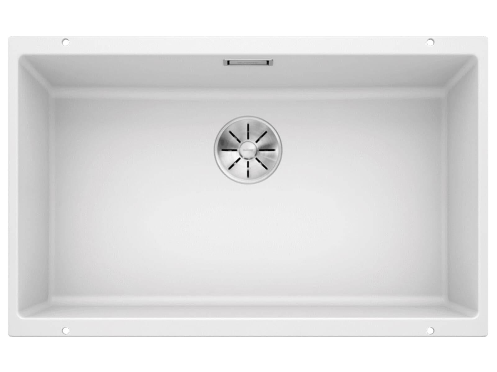 BLANCO SUBLINE 700-U | SILGRANIT Sink in White | Installation Type: undermount Installation | for 80 cm Wide Base cabinets | One Cut-Out and only one Installation | [73x46x20.2 cm]
