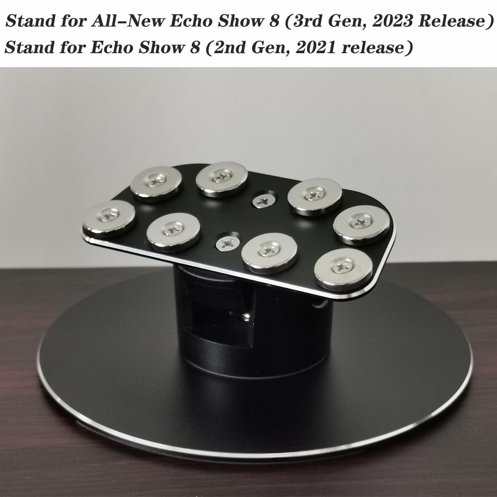 Aluminum Stand for Echo Show 8 (2023 & 2021 Models), 25° Tilt & Swivel, 8 Magnets Non-Slip Base, 5.2