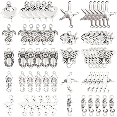 OSALADI 100 Stück Ratten Charms Antik Silber - Schmuckzubehör DIY Anhänger