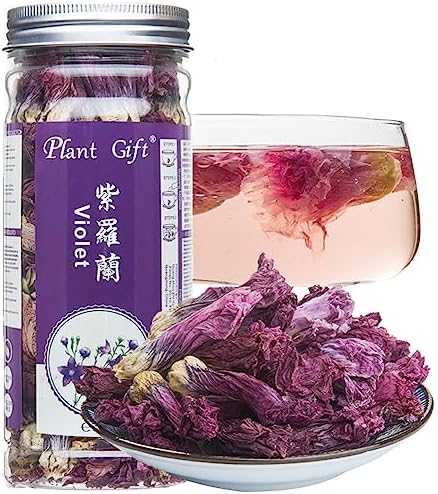 Plant Gift Violet Tea Organic Dried Loose tea, 紫罗兰 Food Coloring, Blossom Flower, chinese Purple, violet, Vegan Herbal Teas 35g/1.23oz