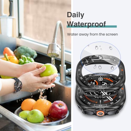 Image of Tensea 5+5PCS for Samsung Galaxy Watch Ultra 2 47mm Screen Protector & Case | Hard PC Bumper / HD Anti-Fog Tempered Glass Protective Film Accessories, Face Cover Set for Women Men
