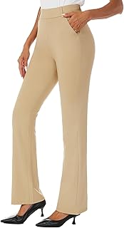 Sponsored Ad - iChosy Women's Pull On Barely Bootcut Stretch Dress Pants