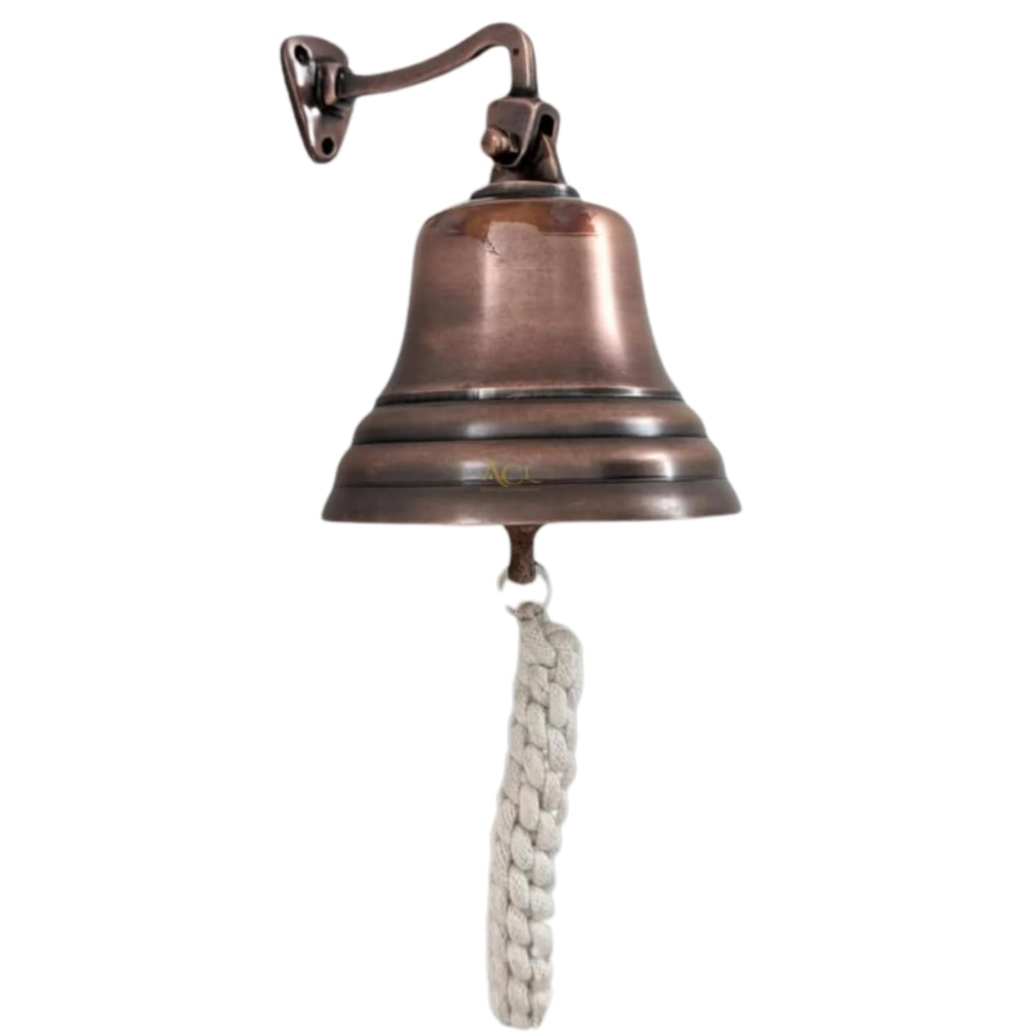 Bar Accessories for Home Pub HandBell – Wall Mounted BarBell Nautical Decorations – Unique Bronze Bell with Crisp Loud Sound Ideal for Christmas, Reception, Pubs 5 Inch