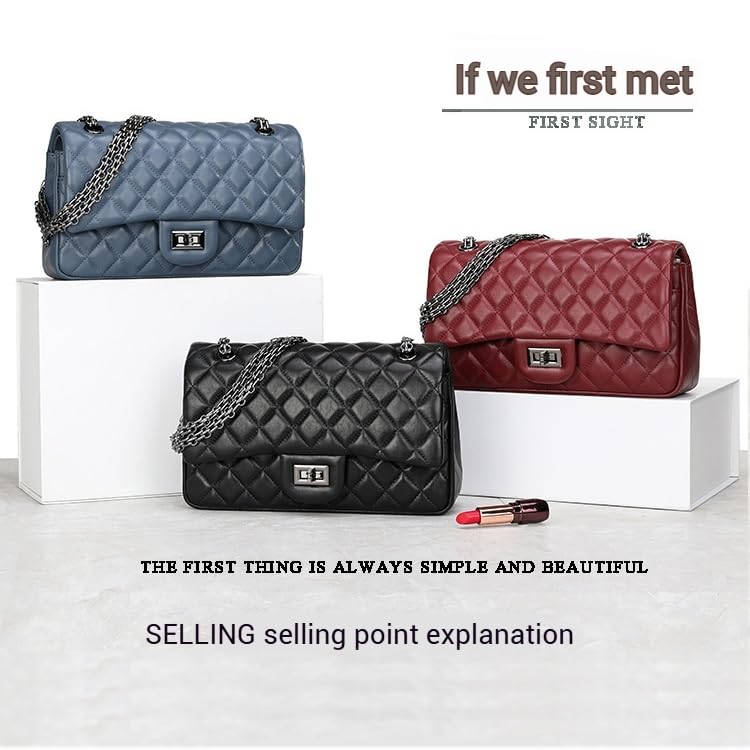 Light luxury women's bag sheepskin shoulder messenger chain bag2