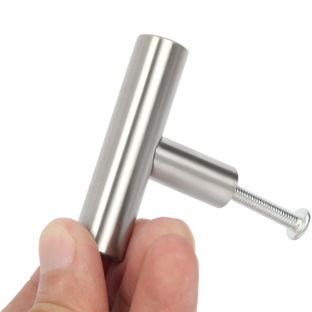 Maniglie Per Mobili A T In Acciaio Inox - 10 Pezzi Con Viti, Foro Singolo, Per Cucina E Armadi - Foto 8