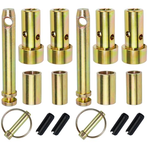 GELASKA 2 Pack TK95029 Quick Hitch Adapter Bushing Kit and S07070200 Cat 1 Top Link Pin and S07090100 Lynch Pin with Ring for Category I 3-Point Hitch Tractors