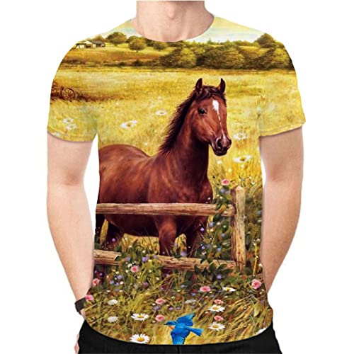 T-shirt décontracté pour homme et femme avec imprimé animal 3D - Grande taille, jaune, S Cover