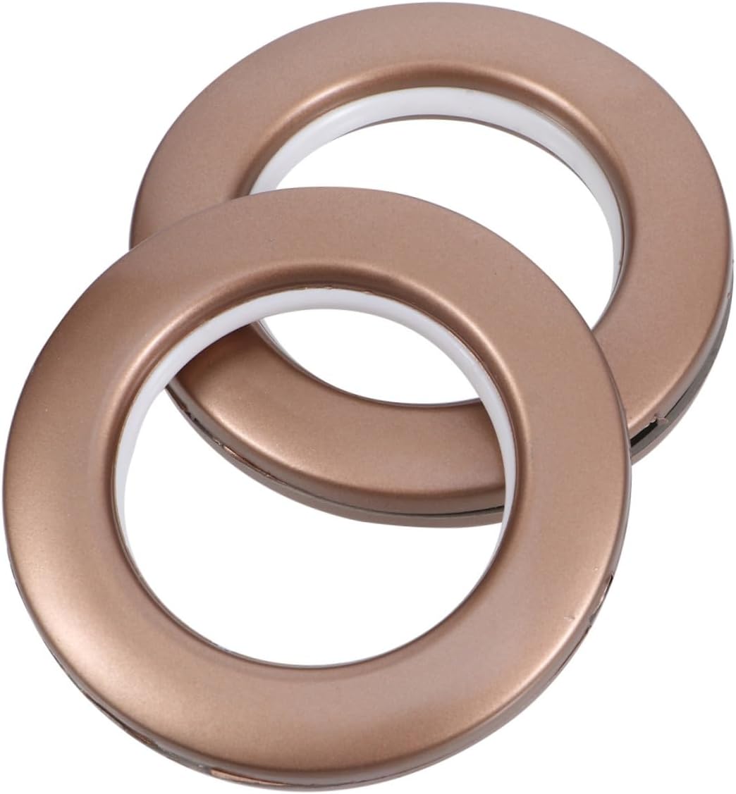 LIFKOME 75pcs Plastic Curtain Grommets Reusable Sliding Inner Diameter Rings Roman Rings Silent Window Treatment Hardware for Drapes and Curtains in Coffee Color