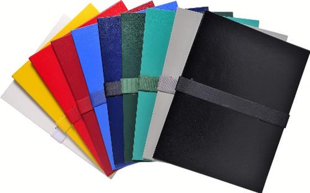Exacompta 640E - Pack de 10 carpets con lomo extensible y solapa, multicolor