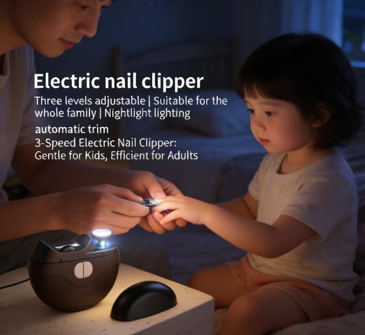 Tagliaunghie elettrico 3 in 1 per bambini e lima per unghie dei piedi (bianco) | per neonati e anziani, tagliaunghie elettrico, unghie e piedi, taglio sicuro