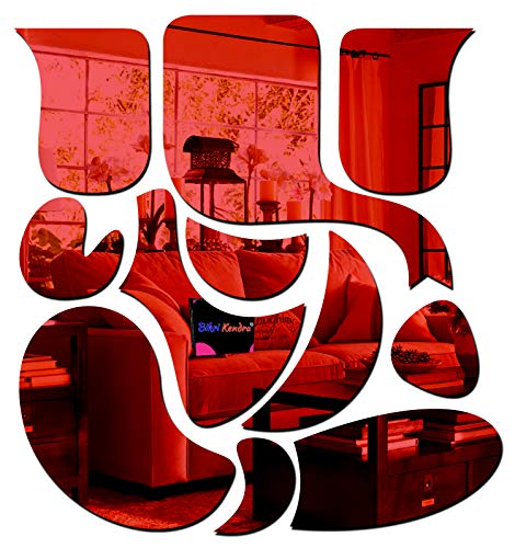 Image of Bikri Kendra Ind - Ganesha redMirror Stickers for Wall, Acrylic Mirror, Mirror Wall Decor Sticker, Wall Mirror Stickers, Acrylic Stickers, Wall Stickers for Hall Room, Bedroom, Kitchen.