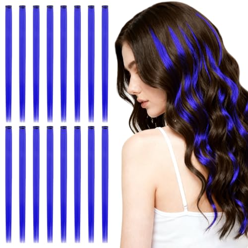 AOOSA 16 Pcs Extensions de Cheveux Clip, 55cm Mèches de Cheveux à Clipser, Extensions de Raides a Clipser, Extensions de Raides a Clip pour Femmes Filles Party...