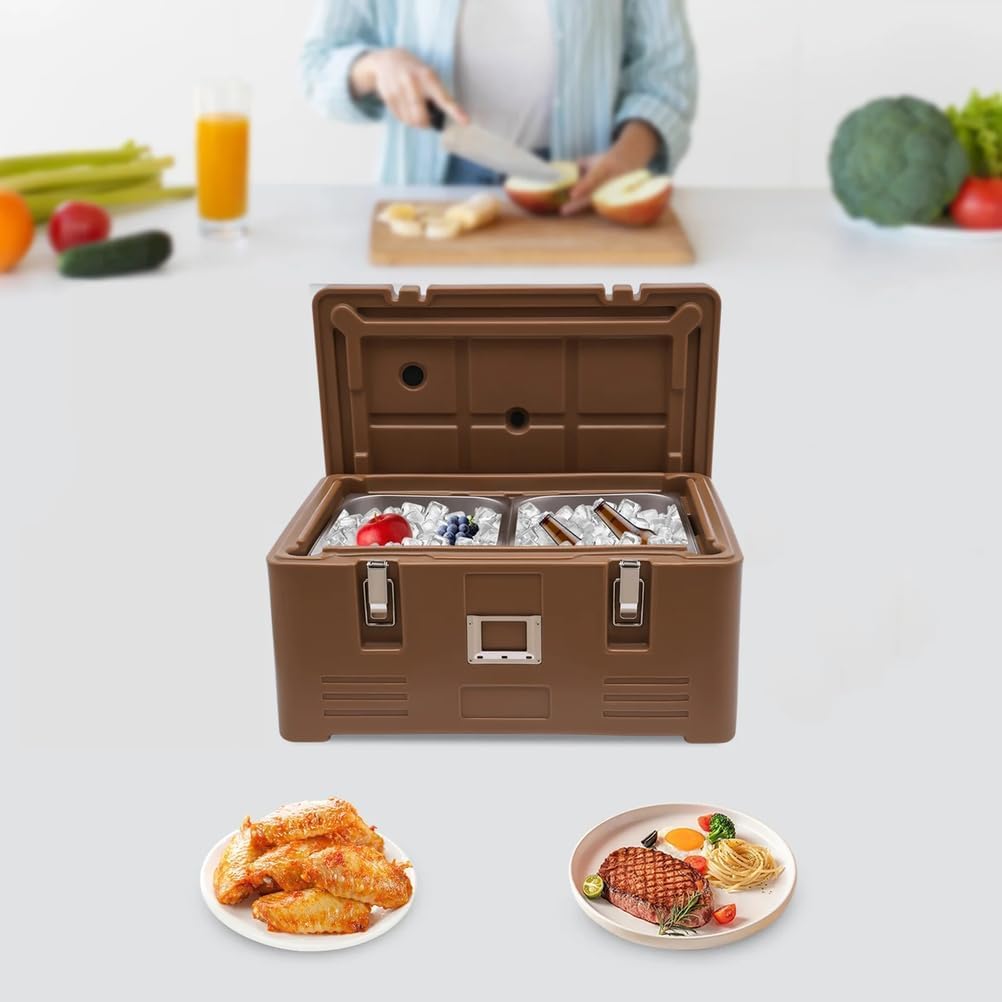 Transportador de alimentos aislado, apilable, no eléctrico, para catering, camping, bufés, fiestas y almacenamiento de alimentos
