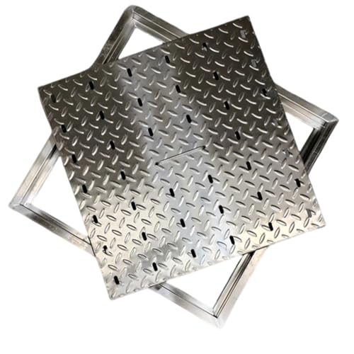 Tapas Cuadradas Empotrables para Fosas Sépticas con Asas, Rejilla Desague de Acero Inoxidable, Aptas para Calles y Cocinas(80x80x3cm/31x31x1in)