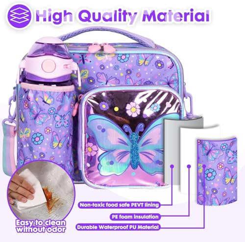 Image of Lunch Bag for Kids, Lunch Bag for Office Men, Women and Kids, Canvas Tiffin Bags for School, Picnic, Work, Carry Bag for Lunch Box and Water Bottle (Dinsoaur S)
