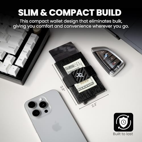 Image of CODE 118 Wallet for Men - Slim Minimalist Aluminum Smart Wallet with RFID Blocking - Compact cash and Credit card holder with Pop Up Ejector (Classic, Brushed Black)