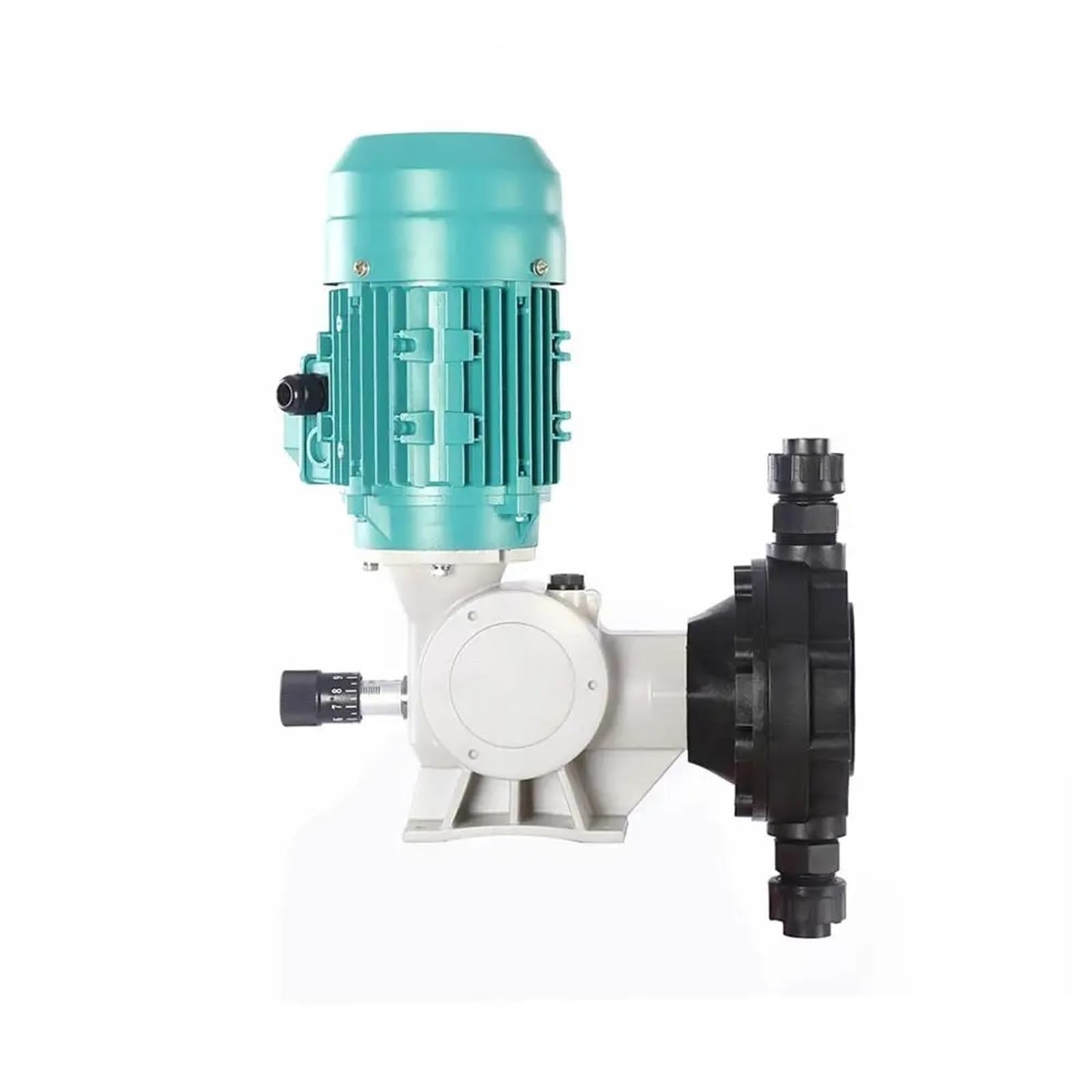 Bomba dosificadora de diafragma químico con bomba hidráulica engranajes 120 l/h y 7 bar, fabricada en PVDF