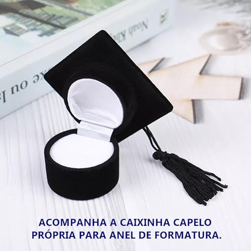 Anel De Formatura Pedagogia Azul Safira Banhado Ouro 18k (21)