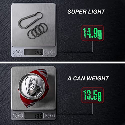 Fegve Titanium Quick Release Key Chain Clip With 4 Key Rings Heavy Duty Small Carabiner Keychain Clip For Men And Women (Grey) #TOP4