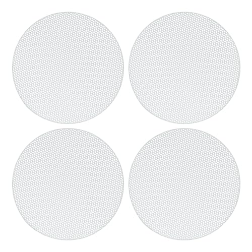 ACROPIX ユニバーサル3"スピーカーグリルメッシュ オーディオサブウーファー用 84x6.5mm フレームなし ホワイト - 4個セット