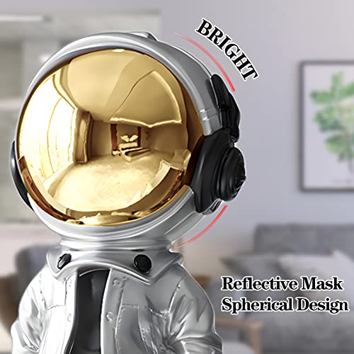 Ez4Ence Astronaut Statues Spaceman Sculpture Resin Arts Child Gifts Silver Figurine Ornament Room Decor For Men,Home And Crafts Desktop Accessories Tabletop Decoration, Living Room, Office, Bookshelf #TOP5