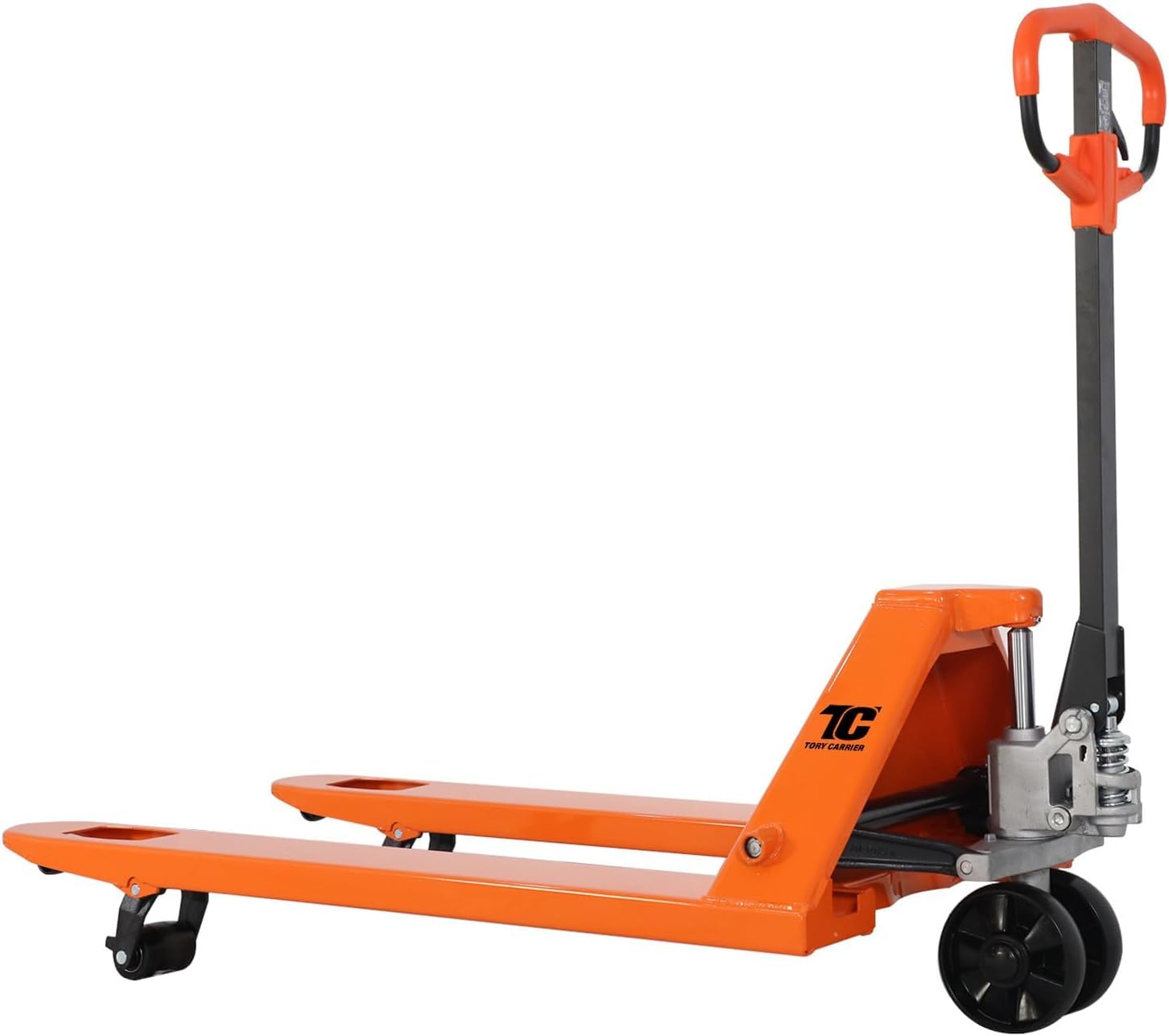 Tory Carrier Pallet Jack Hand Truck Manual Pallet Jacks 5500-Lb. Capacity, 27 x 48 Forks Standard Duty, Rubber Handle, Nylon Wheels