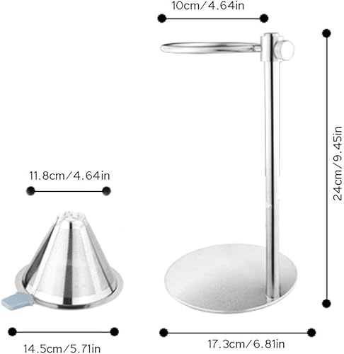 Miniatura 2 de Cafetera para verter sobre café, soporte ajustable para verter sobre café con doble filtro, cafetera de cono de goteo independiente y soporte, haz