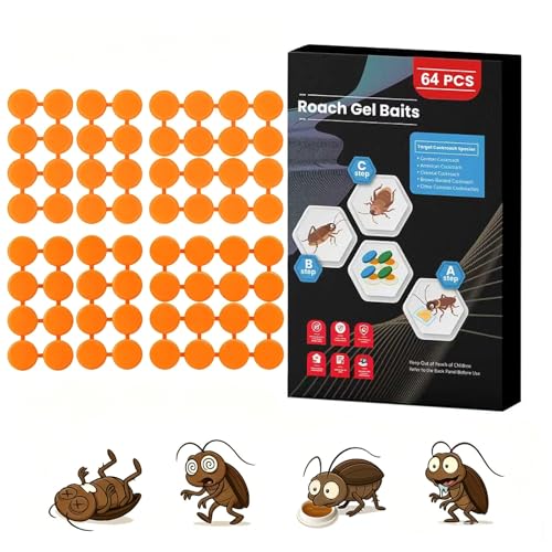 COOMLY 64 Pack Roach Killer Gel Bait Stations