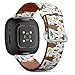 CJBROES Replacement Leather Watch Band, Compatible with Fitbit Versa 3 and Fitbit Sense of Wristband Bracelet Accessory - Cute Boars