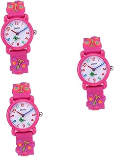 Crianças Assistem 3 Pçs Relógios Infantis Relógios Relógio Analógico Silicone Relógio De Quartzo Relógio De Pulso Relógios De Quartzo Desenhos Animados 3D Relógio Metálico