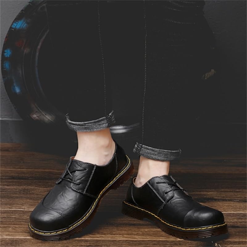 Men's Low-top Rubber Shoes Retro Oxford Shoes Low-Heeled Non-Slip wear-Resistant Comfortable Breathable Round-Toed Outdoor Casual Shoes for Men4