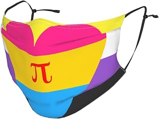 Nonbinary Pan Polyamorous Pride Flag Face Mask Adult Dust Washable Reusable with Filters Black