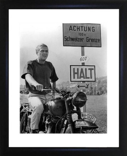 Picture Favourites Steve McQueen Great Escape Framed Photo, White, 33L x 27.9W cm