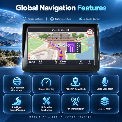 GPS Navigator for Car, 2026 7 inch North America Maps Free Lifetime Updates - Image 3