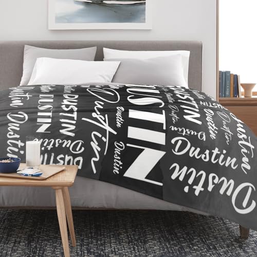 Name Blanket Personalized Name Blanket Customized Blanket with Name Text for Adult Kid Birthday Christmas Mothers Fathers Valentines Day Gift